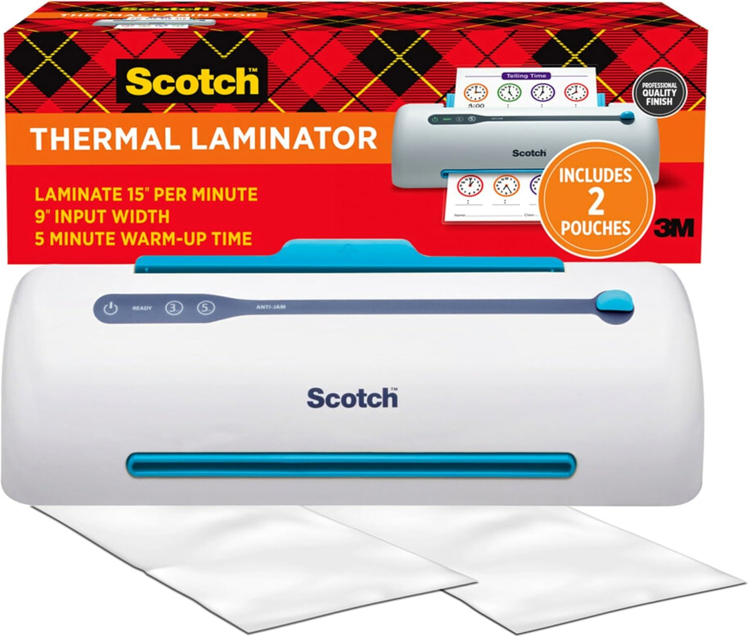 Scotch PRO TL906 Thermal Laminator Machine, 9 Inch | White\/Blue, Laminate Recipe Cards, Photos, Documents, For Home, Office, or School Supplies Scotch PRO TL906 Thermal Laminator Machine, 9 Inch | White\/Blue, Laminate Recipe Cards, Photos, Documents, For Home, Office, or School Supplies - Image 1